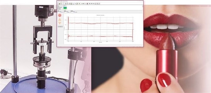 Testing the free-running torque and end-stop torque of a lipstick barrel in both opening and closing directions.