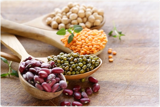 Various legumes - beans, lentils, chickpeas, mung beans - Image Credit: Dream79 / Shutterstock