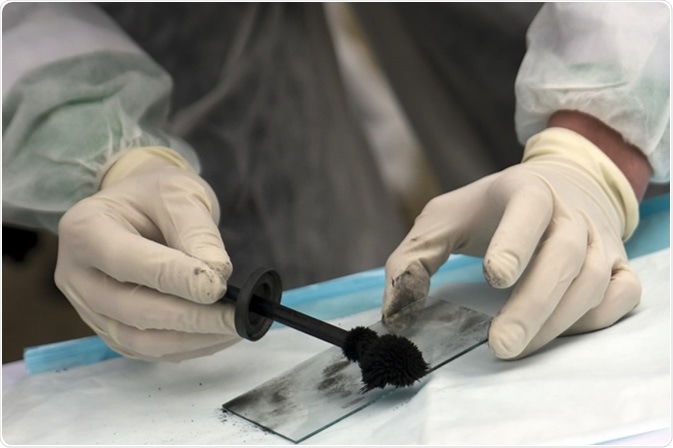 Forensic fingerprint analysis. Image Credit: Alexandru-Radu Borzea / Shutterstock