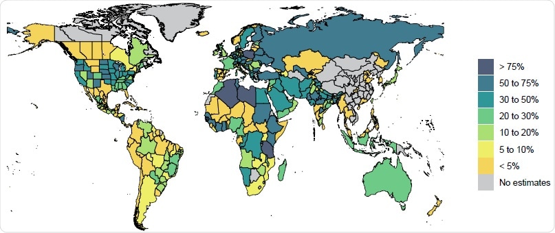 Percent reduction in cumulative deaths on January 1, 2021 in the universal mask use scenario and the reference scenario.