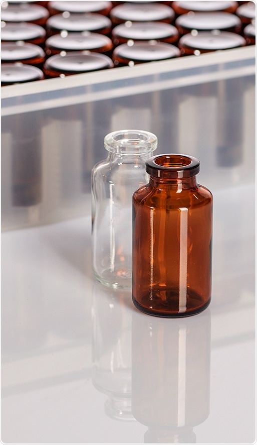 SGD Pharma amber and clear molded glass vials.