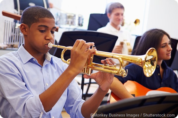 pupil playing trumpet