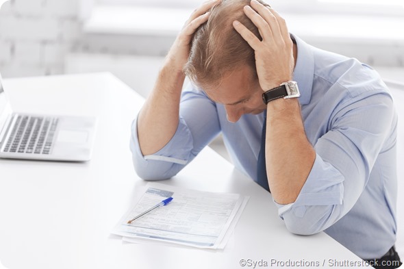 man stressed work