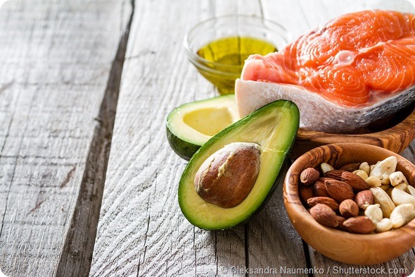 Selection of healthy fat sources, copy space