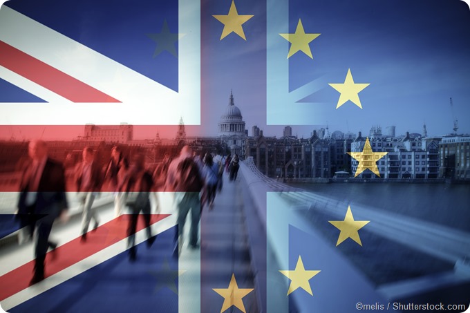 Union jack and EU flag