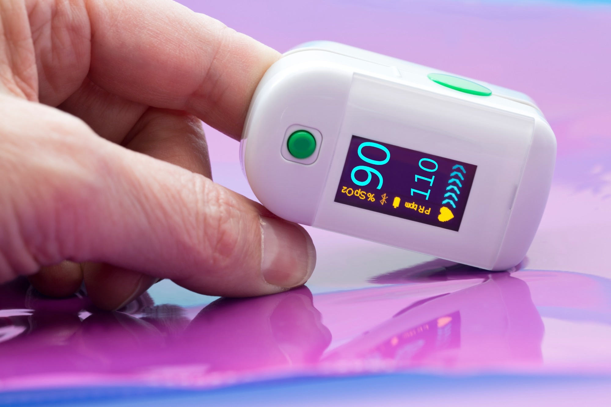 Portable finger pulse oximeter. Image Credit: Beate Panosch / Shutterstock