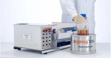 Advanced Biomagnetic Separation system Sepmag Q1 L equipment and re-suspension equipment Sepmag Roller.