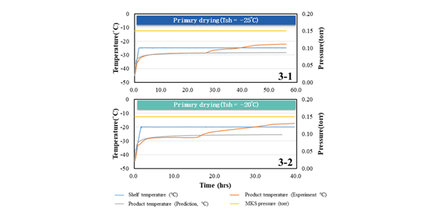 Lyophilization process curve of Case A.