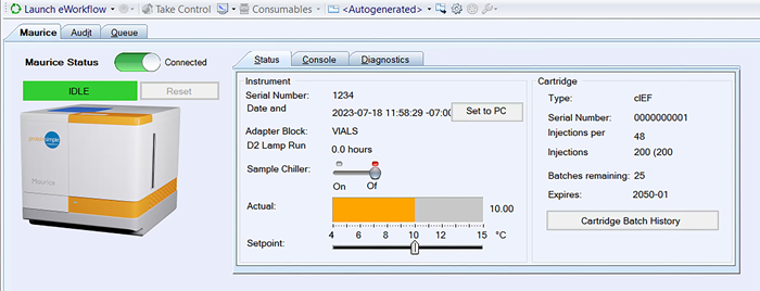 The Maurice Chromeleon Driver enables control of the Maurice instrument via the Chromeleon CDS.