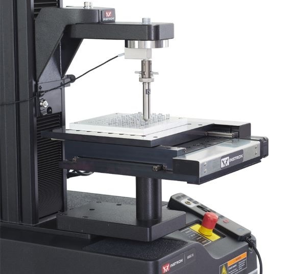 Automated XY stage for tensile, compression, and flexure testing