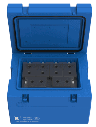 Temperature-controlled blood transport boxes for safe medical use