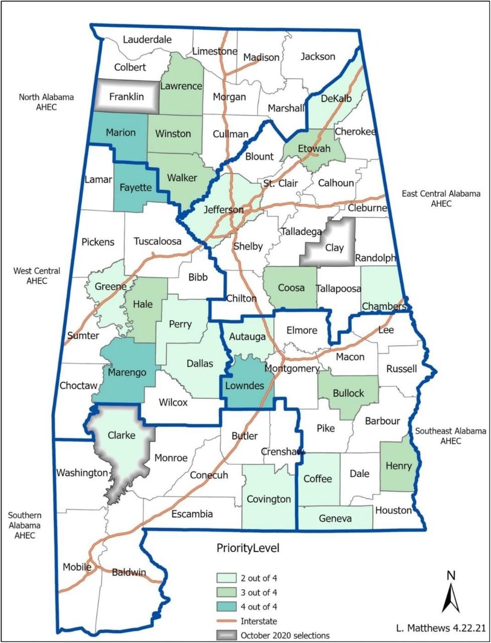 Priority county selections.